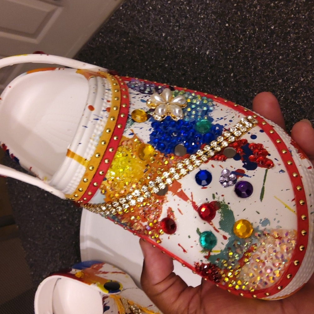 Multi-colored croc/garden slippers NWOT💋💐BOUTIQUE nightcap - Picture 4 of 7